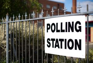 Directions to a polling station for a UK general election, European election or local election.